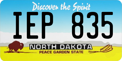 ND license plate IEP835