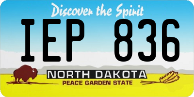 ND license plate IEP836