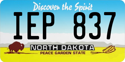 ND license plate IEP837