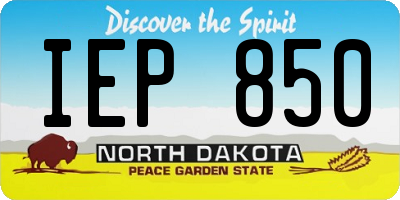 ND license plate IEP850