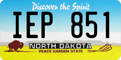 ND license plate IEP851