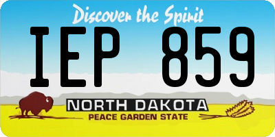 ND license plate IEP859