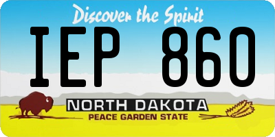 ND license plate IEP860
