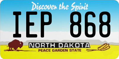 ND license plate IEP868