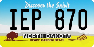 ND license plate IEP870
