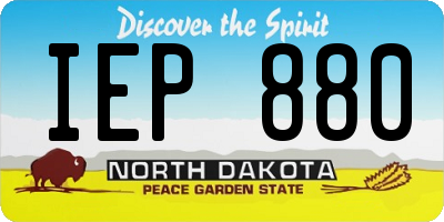 ND license plate IEP880