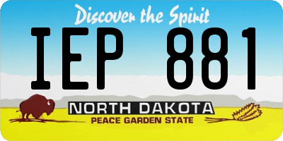 ND license plate IEP881