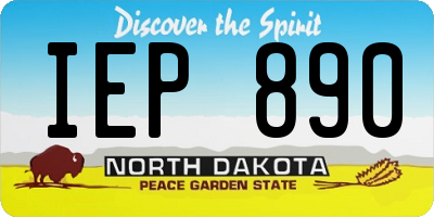 ND license plate IEP890