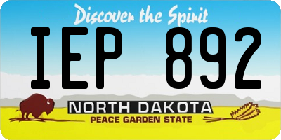 ND license plate IEP892