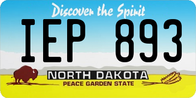 ND license plate IEP893