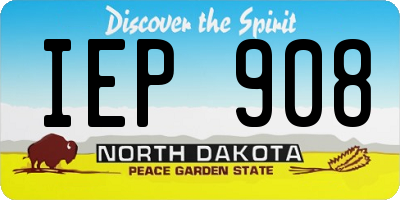ND license plate IEP908