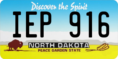 ND license plate IEP916