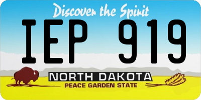 ND license plate IEP919