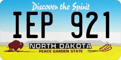 ND license plate IEP921