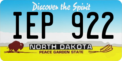 ND license plate IEP922