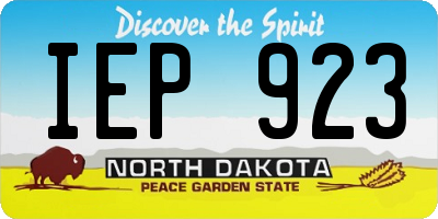 ND license plate IEP923