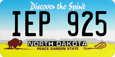 ND license plate IEP925