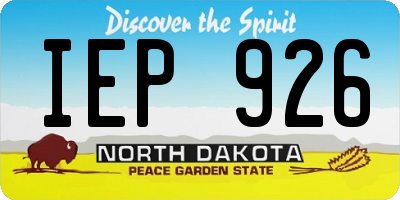 ND license plate IEP926