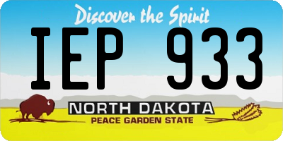 ND license plate IEP933