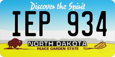 ND license plate IEP934