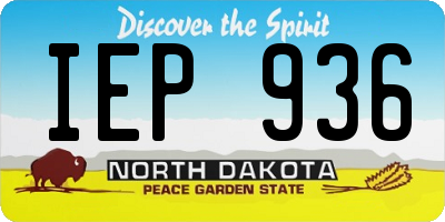 ND license plate IEP936