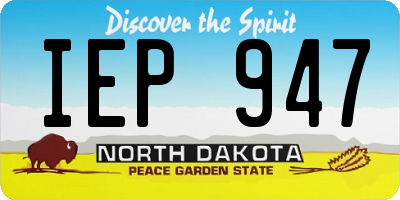 ND license plate IEP947