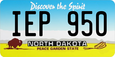 ND license plate IEP950