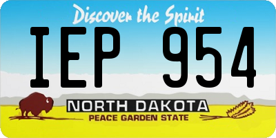 ND license plate IEP954
