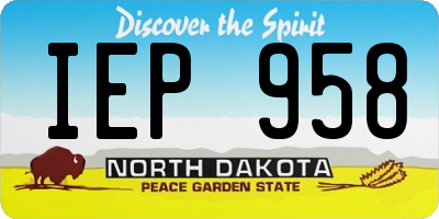 ND license plate IEP958