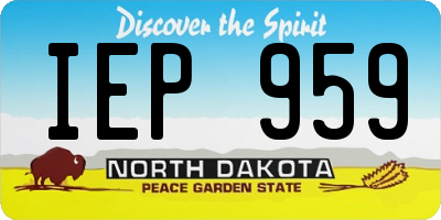 ND license plate IEP959