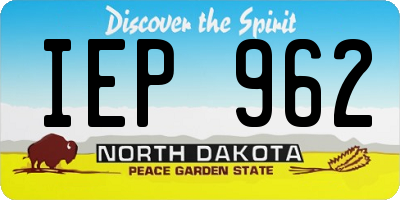 ND license plate IEP962