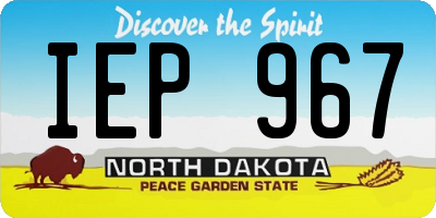 ND license plate IEP967