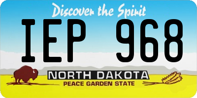 ND license plate IEP968