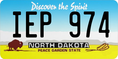 ND license plate IEP974