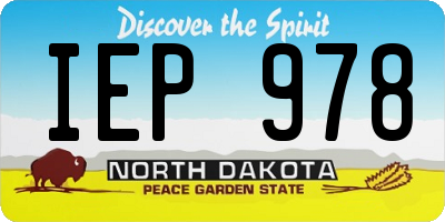 ND license plate IEP978