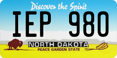 ND license plate IEP980