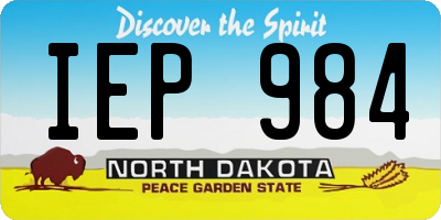 ND license plate IEP984
