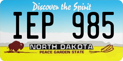 ND license plate IEP985