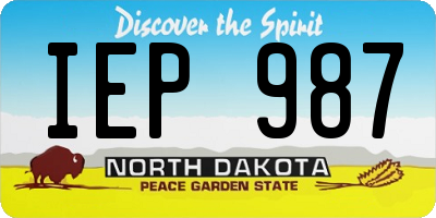 ND license plate IEP987