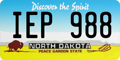 ND license plate IEP988