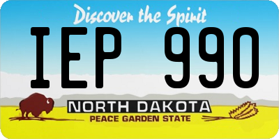 ND license plate IEP990