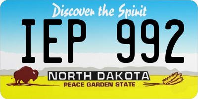 ND license plate IEP992