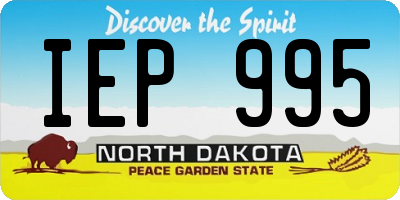 ND license plate IEP995