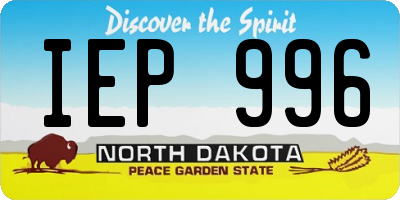 ND license plate IEP996