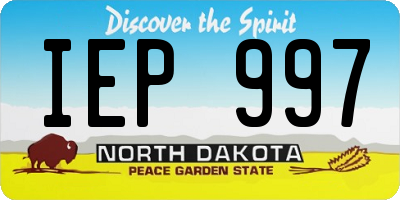 ND license plate IEP997