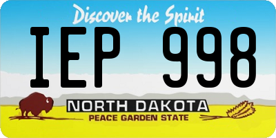 ND license plate IEP998