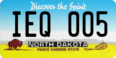 ND license plate IEQ005
