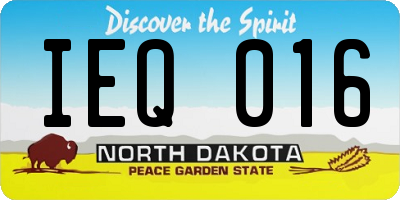 ND license plate IEQ016