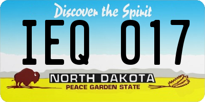 ND license plate IEQ017