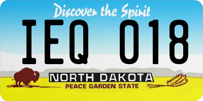ND license plate IEQ018